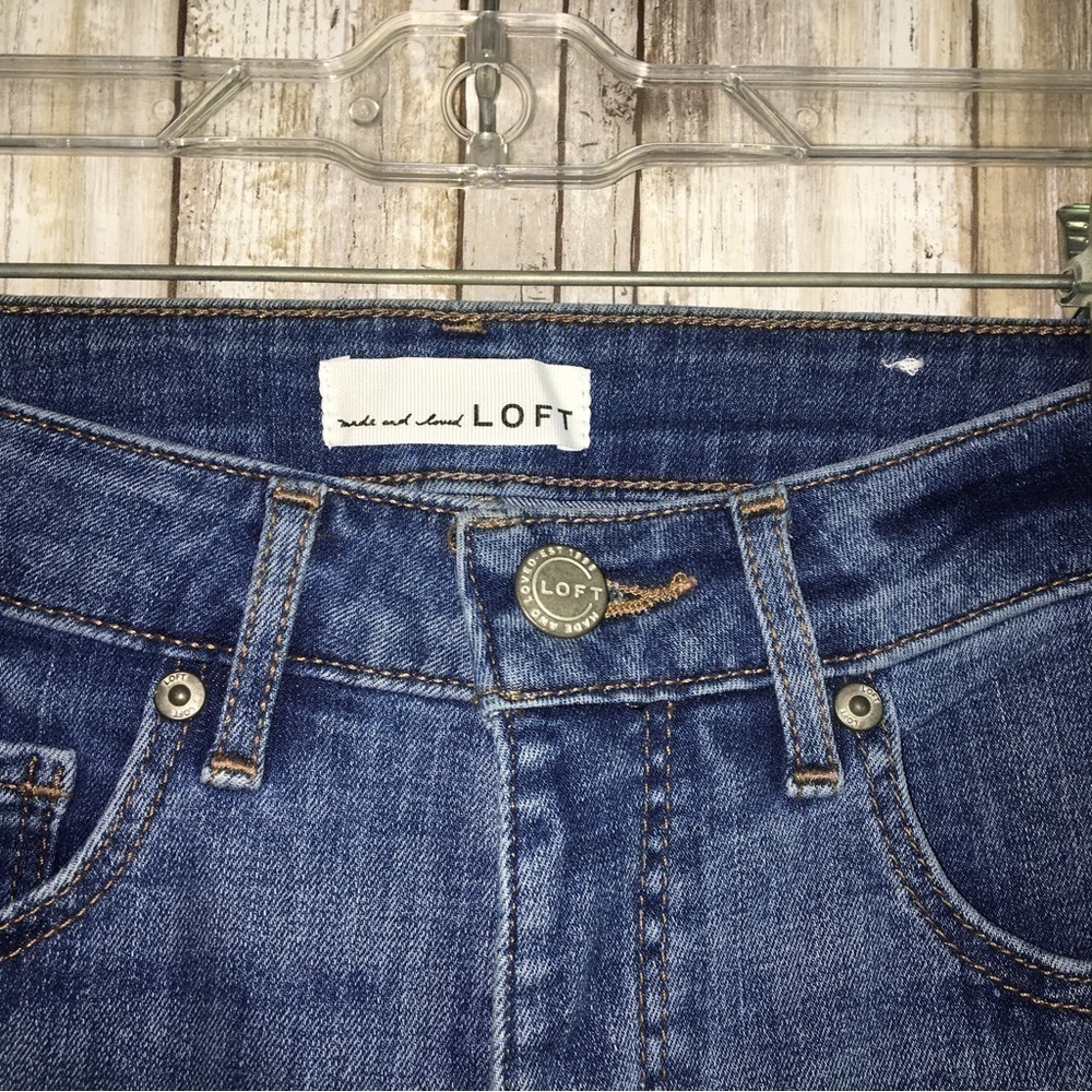 Loft Curvy Skinny Double Hem Jeans - Picture 5 of 8